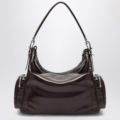 Stella McCartney Medium Dartmoor Glossy Faux Leather Shoulder Bag Burgundy
