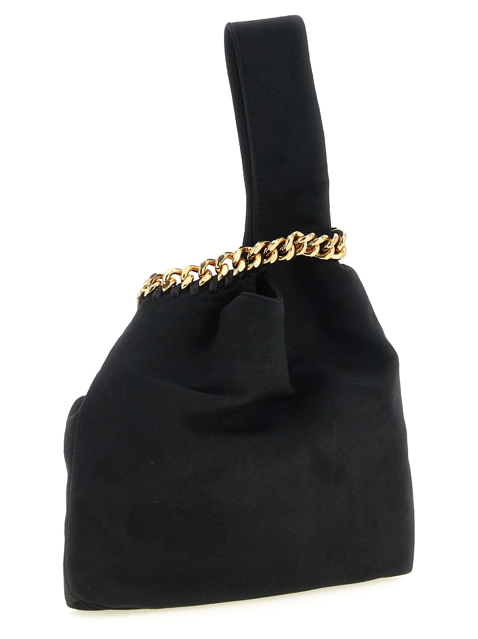 Stella Mccartney Wristlet Suede Handbag Black
