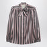 Valentino Striped Crepe de Chine Silk Shirt Pink