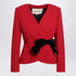 Valentino Red Virgin Wool Jacket with Velvet Bow Red