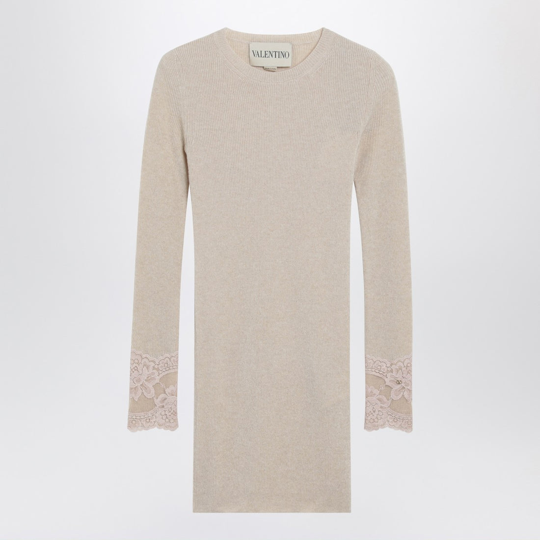 Valentino Alabaster Cashmere Crewneck Sweater in White
