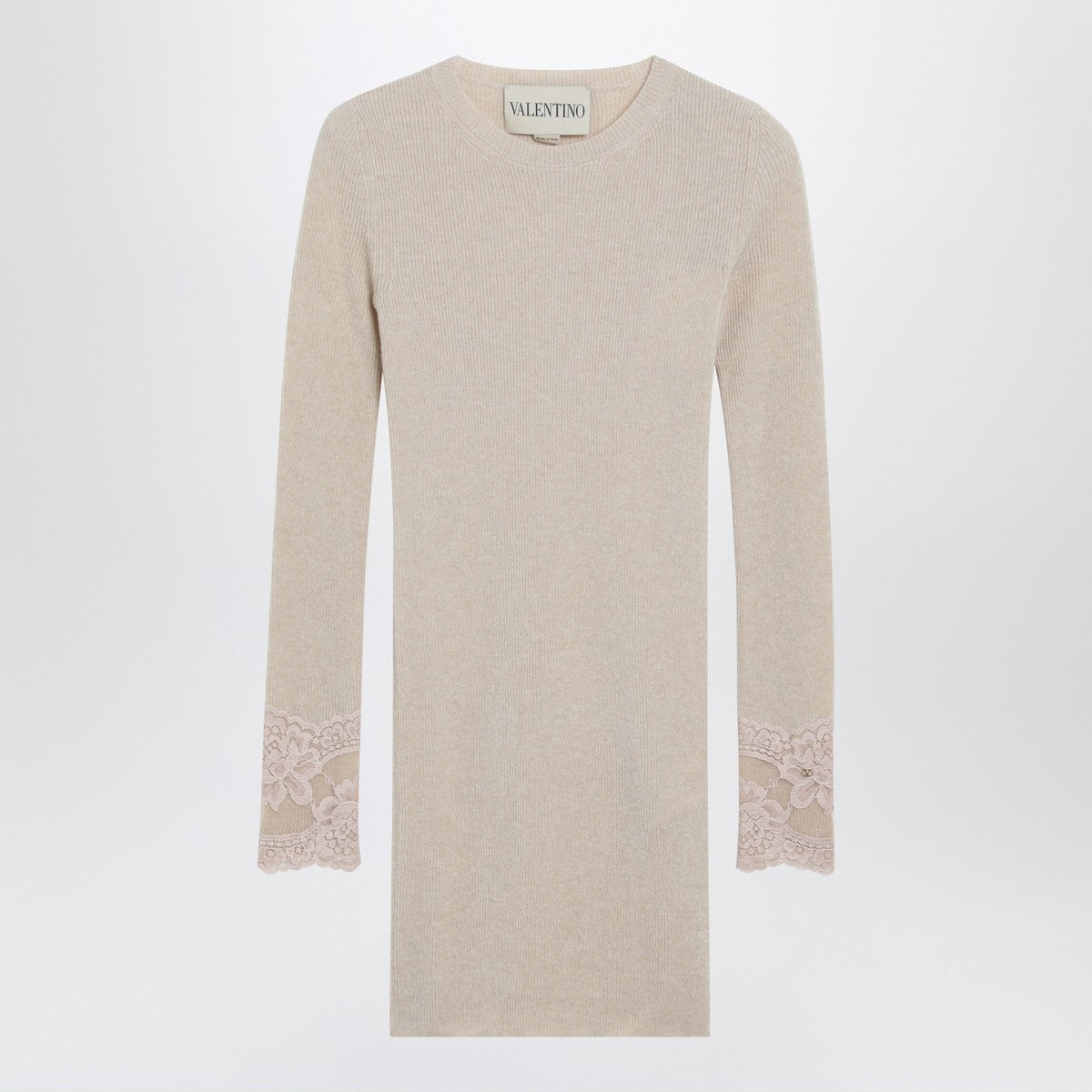 Valentino Alabaster Cashmere Crewneck Sweater in White
