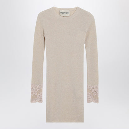 Valentino Alabaster Cashmere Crewneck Sweater in White