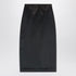 Valentino Crinkled Satin Midi Skirt with Bow Black