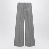 Valentino Vichy-Check Wool-Blend Palazzo Trousers Print