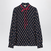 Valentino Silk Paisley-Print Shirt with Red Tie Purple