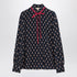 Valentino Silk Paisley-Print Shirt with Red Tie Purple