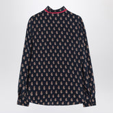 Valentino Silk Paisley-Print Shirt with Red Tie Purple
