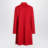 Valentino Red wool and cashmere long coat with V Gold detail Red