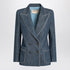Valentino Double-Breasted Chambray Denim Jacket Blue