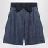 Valentino denim bermuda shorts with oversized bow blue