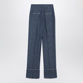 Valentino High-Waisted Chambray Denim Blue Trousers Blue