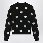 Valentino Le Chat De La Maison Intarsia Wool Cardigan Black