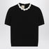 Valentino Black Wool Crewneck Sweater with Crystal Embellishments Black