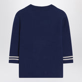 Valentino Double-Breasted Wool Cardigan with Contrasting Details Blue Blue