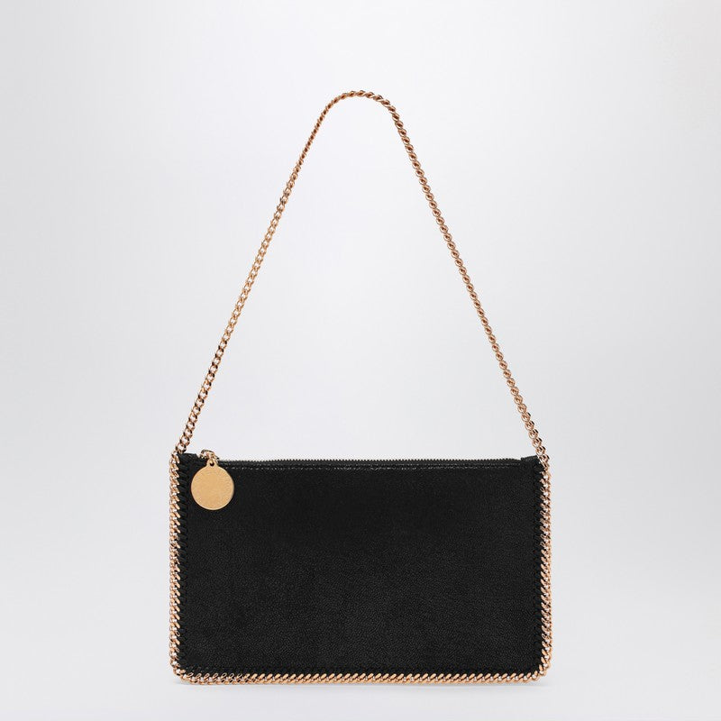 Stella McCartney Falabella Matte Black Vegan Clutch Shoulder Bag Black