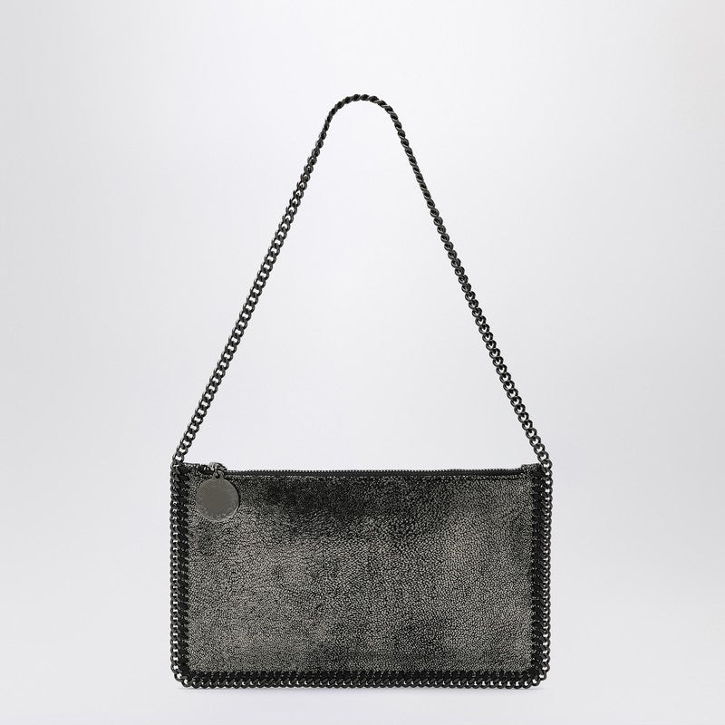 Stella McCartney Falabella Ruthenium Metallic Clutch Shoulder Bag Black