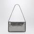 Stella McCartney Falabella Metallic Grey Ruched Clutch Shoulder Bag Metal
