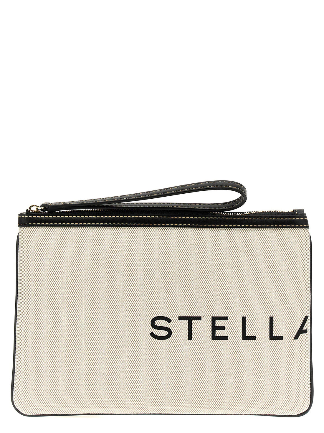 Stella Mccartney Logo Clutch Bag Beige