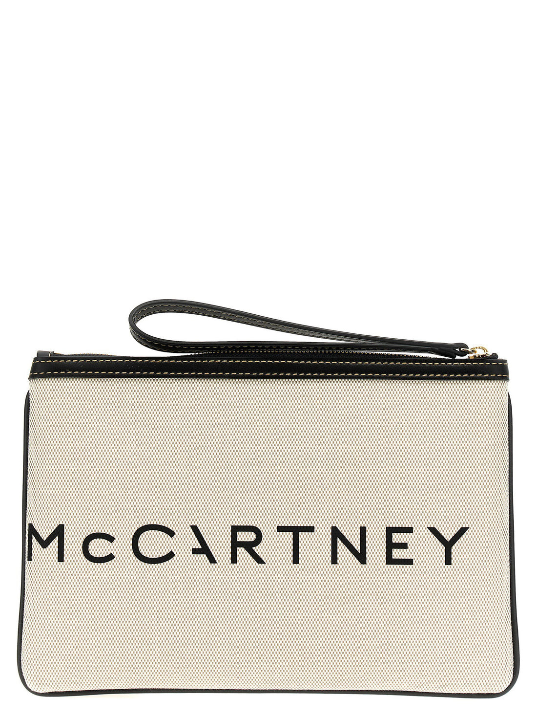 Stella Mccartney Logo Clutch Bag Beige
