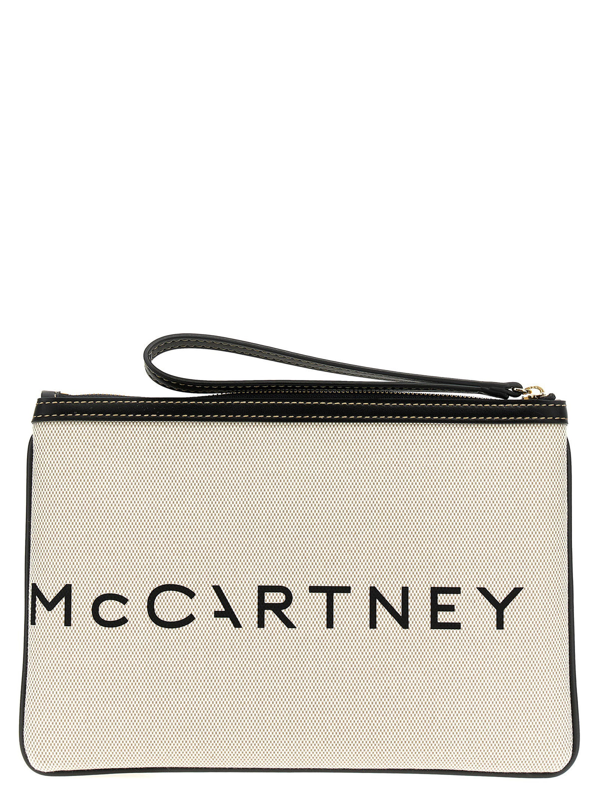 Stella Mccartney Logo Clutch Bag Beige