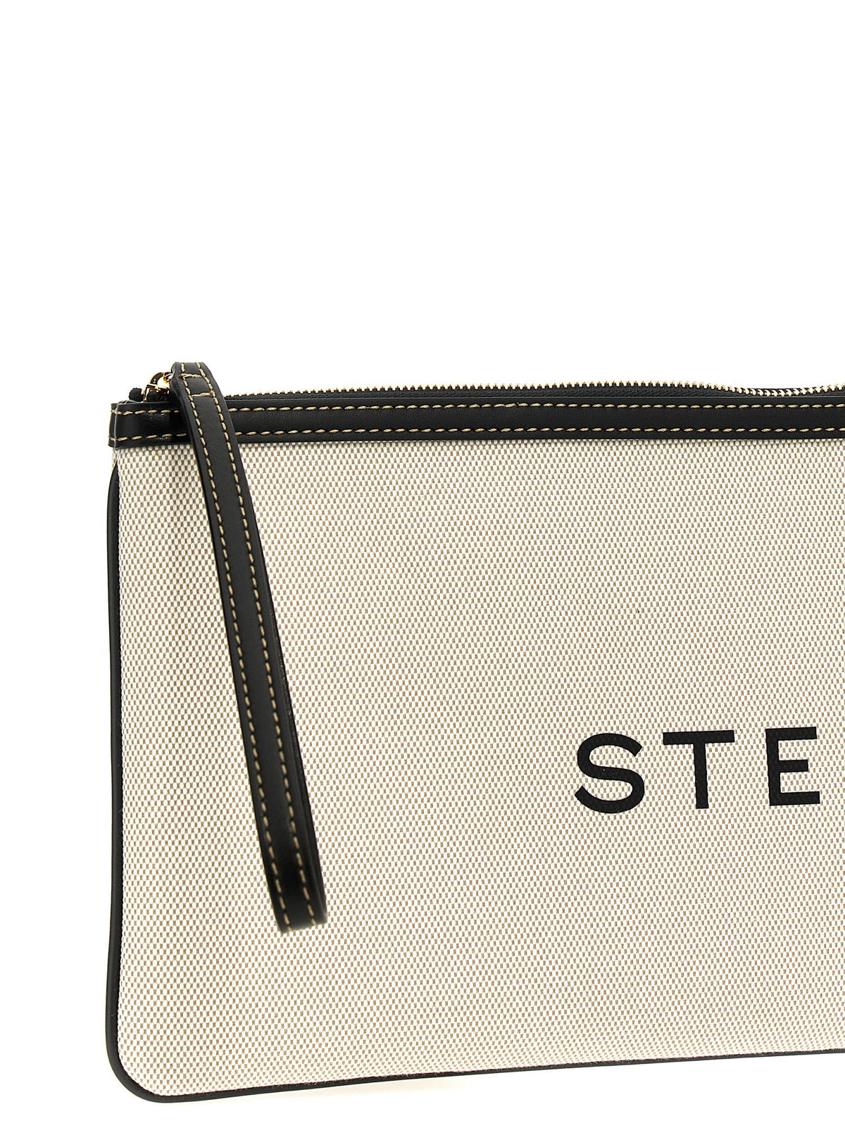 Stella Mccartney Logo Clutch Bag Beige
