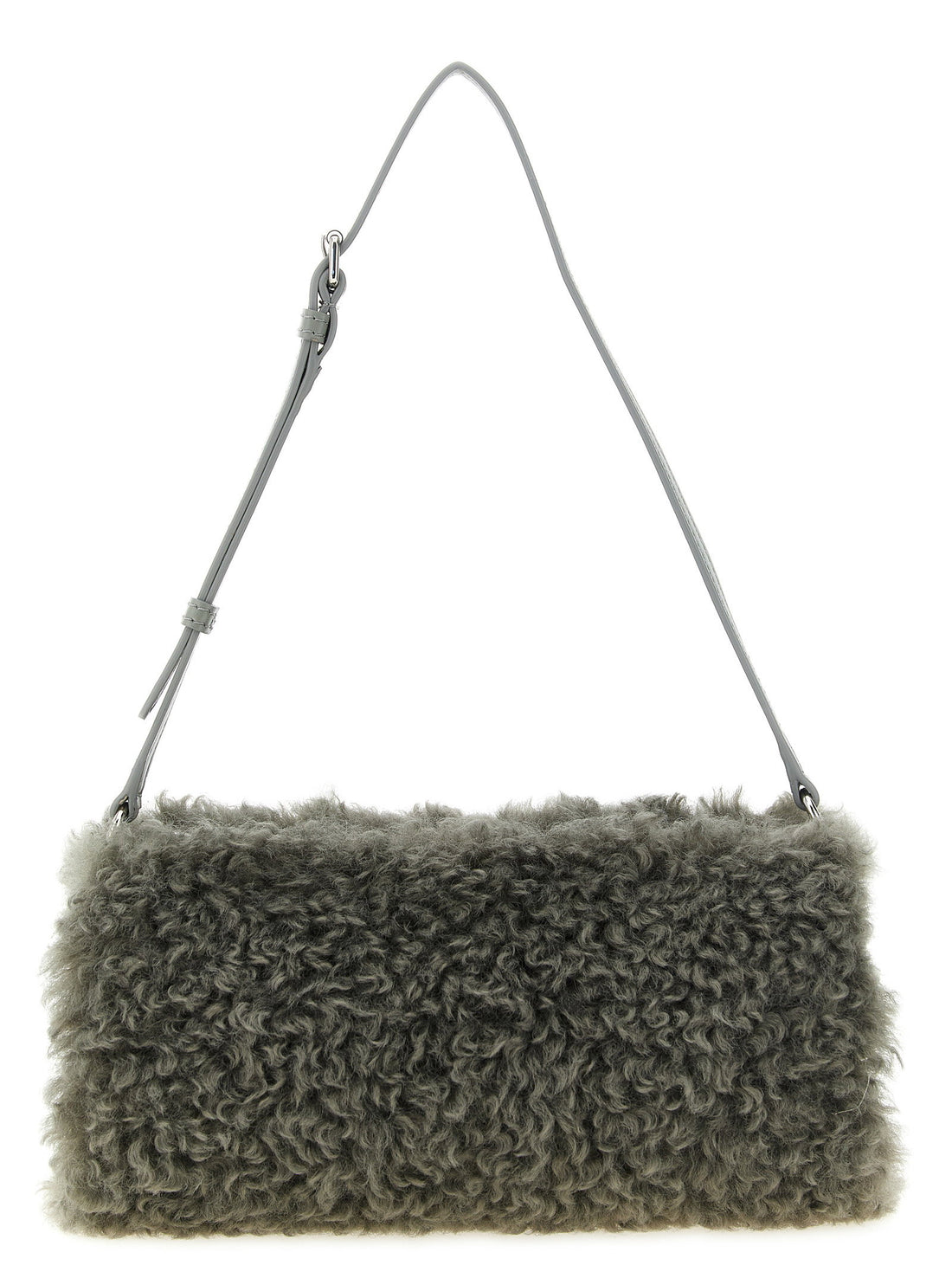 Stella Mccartney Shearling Clutch Gray