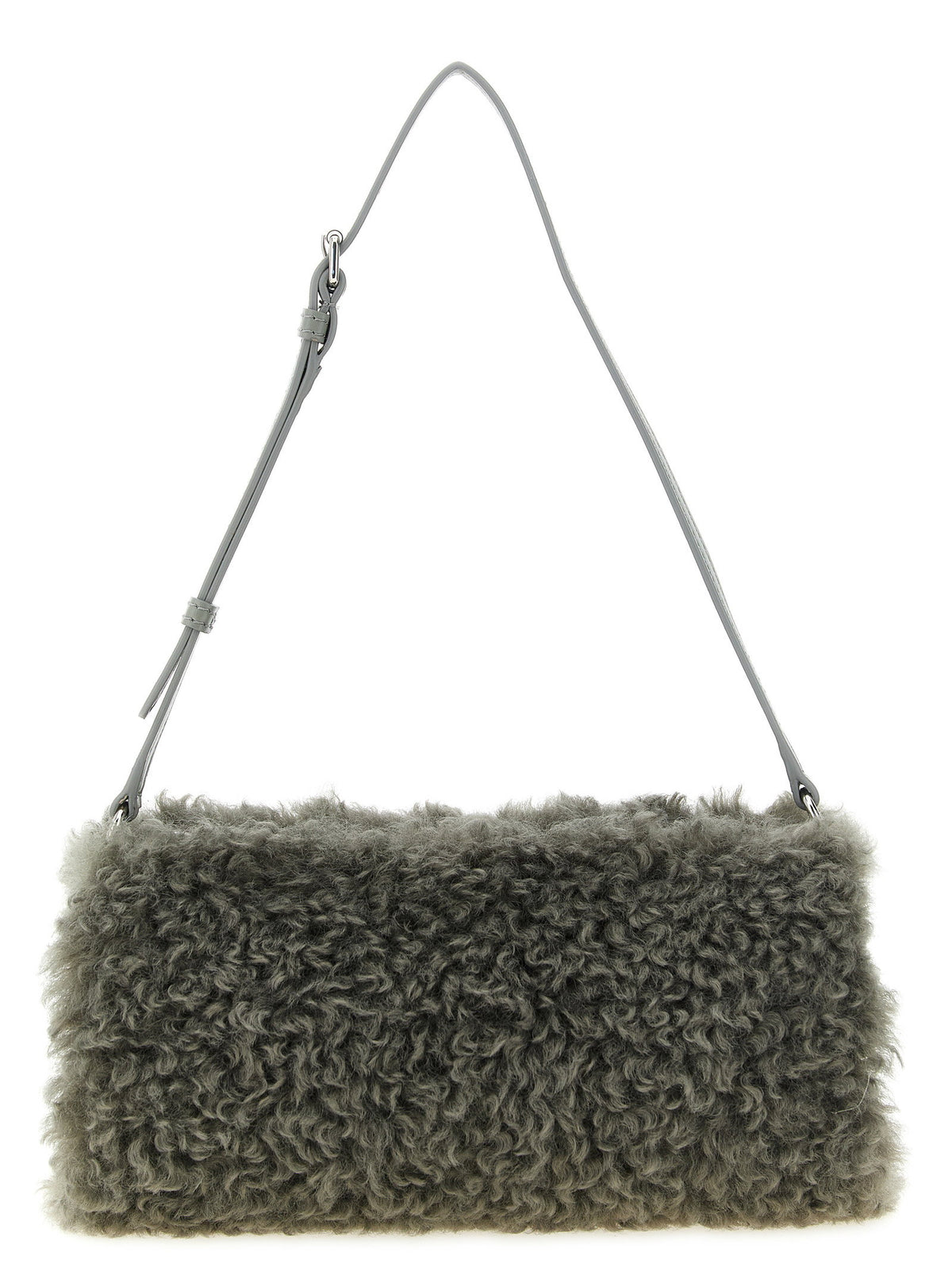 Stella Mccartney Shearling Clutch Gray