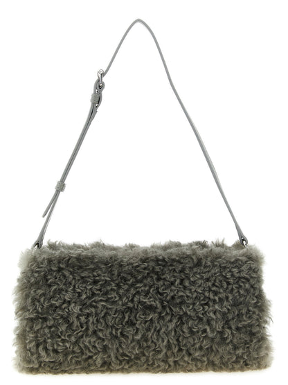 Stella Mccartney Shearling Clutch Gray