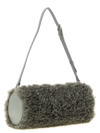 Stella Mccartney Shearling Clutch Gray