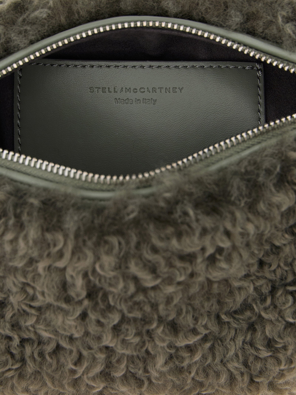 Stella Mccartney Shearling Clutch Gray
