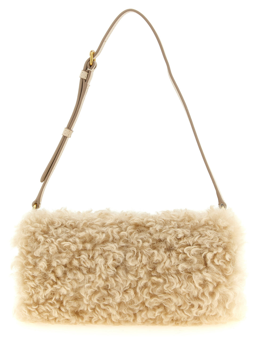 Stella Mccartney Shearling Clutch Beige
