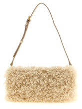Stella Mccartney Shearling Clutch Beige