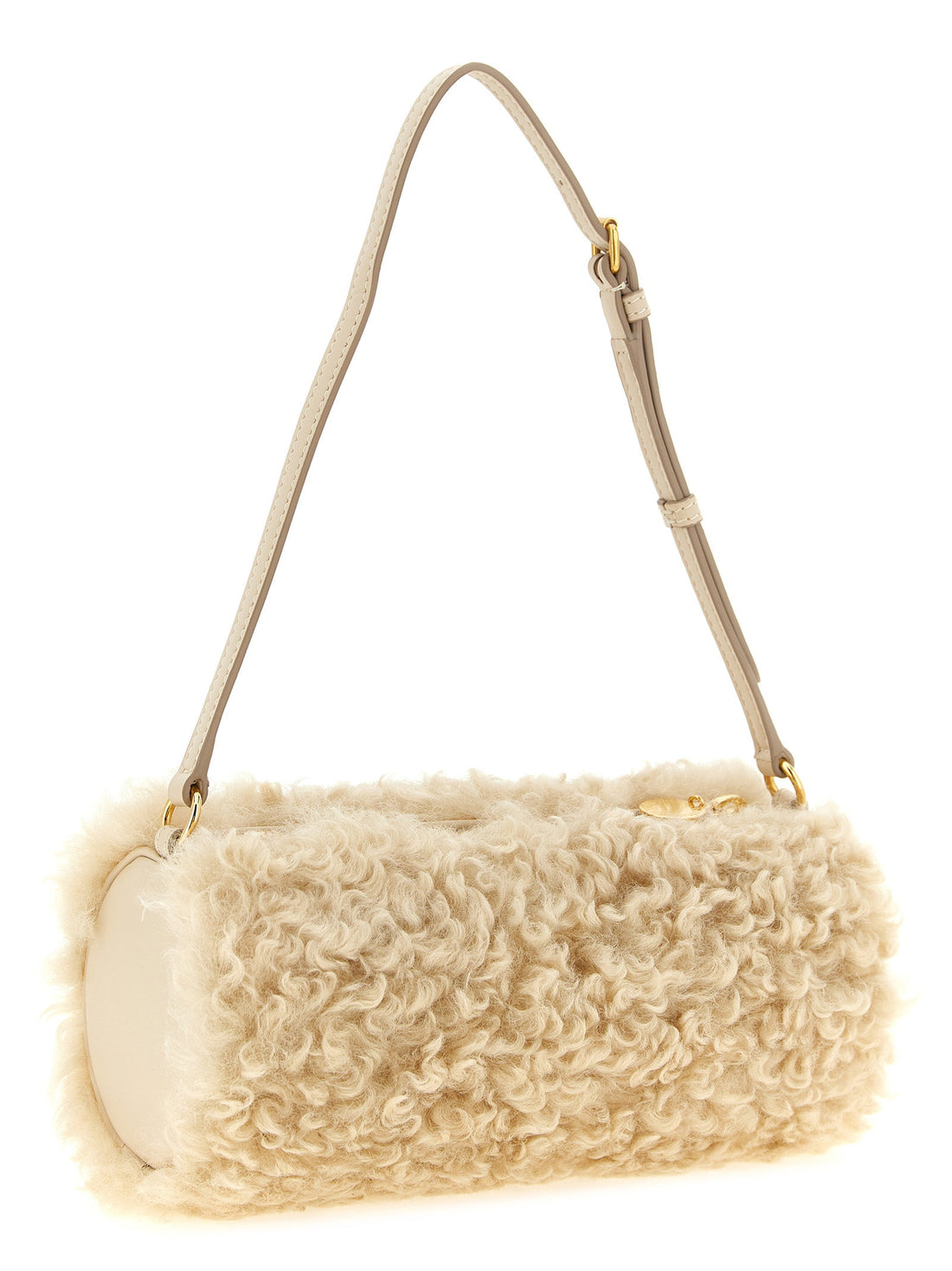 Stella Mccartney Shearling Clutch Beige