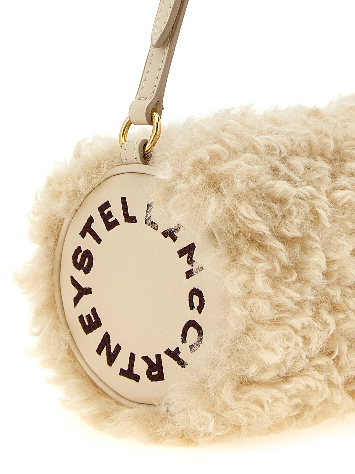 Stella Mccartney Shearling Clutch Beige