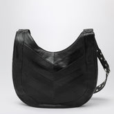Valentino Garavani Medium Chevron-Pattern Nappa Hobo Bag Black