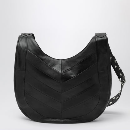 Valentino Garavani Medium Chevron-Pattern Nappa Hobo Bag Black