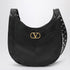 Valentino Garavani Small Chevron-Pattern Nappa Hobo Bag Black