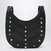 Valentino Garavani Small Black Chevron Hobo Bag with Studs Black