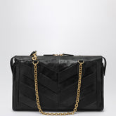 Valentino Garavani Panthea Chevron-Pattern Nappa Shoulder Bag Black