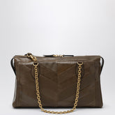 Valentino Garavani Panthea Chevron-Pattern Nappa Leather Shopper Bag Brown