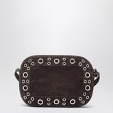 Valentino Garavani Nellcôte suede bag with studs and VLogo Signature brown