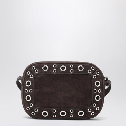 Valentino Garavani Nellcôte suede bag with studs and VLogo Signature brown