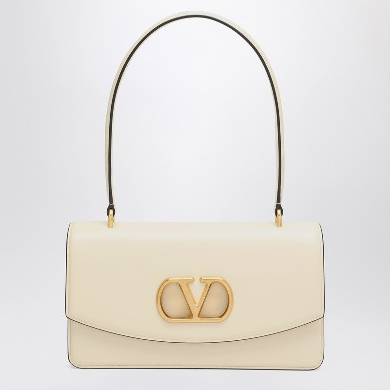 Valentino Garavani Vain Top Handle Bag in Glossy White Calfskin White