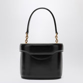 Valentino Garavani Black Leather Vanity Bag with Antique Brass VLogo Black