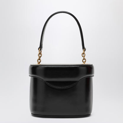 Valentino Garavani Black Leather Vanity Bag with Antique Brass VLogo Black