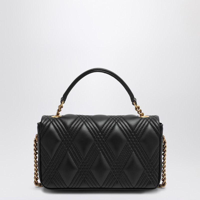 Valentino Garavani Small Quiltie Black Leather Shoulder Bag with VLogo Signature black