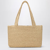 Valentino Garavani Viva Superstar Crochet Medium Shopper Bag Beige