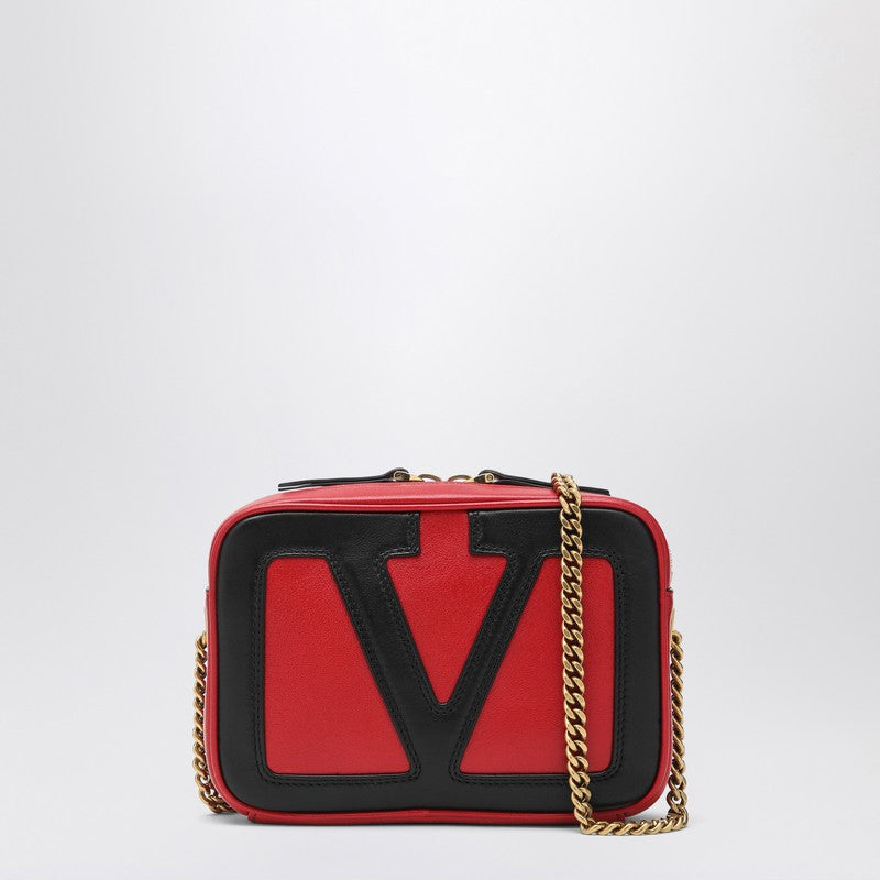 Valentino Garavani Viva Superstar chain belt bag in red and black leather red