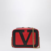 Valentino Garavani Viva Superstar chain belt bag in red and black leather red